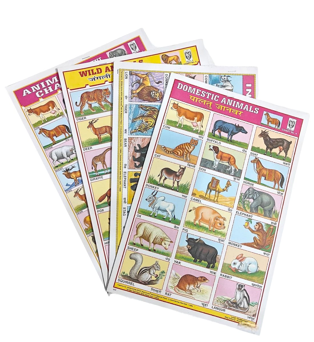 Animals Sticker Chart | 4 Sheets, 72 Stickers | Wild, Domestic & Indian ...
