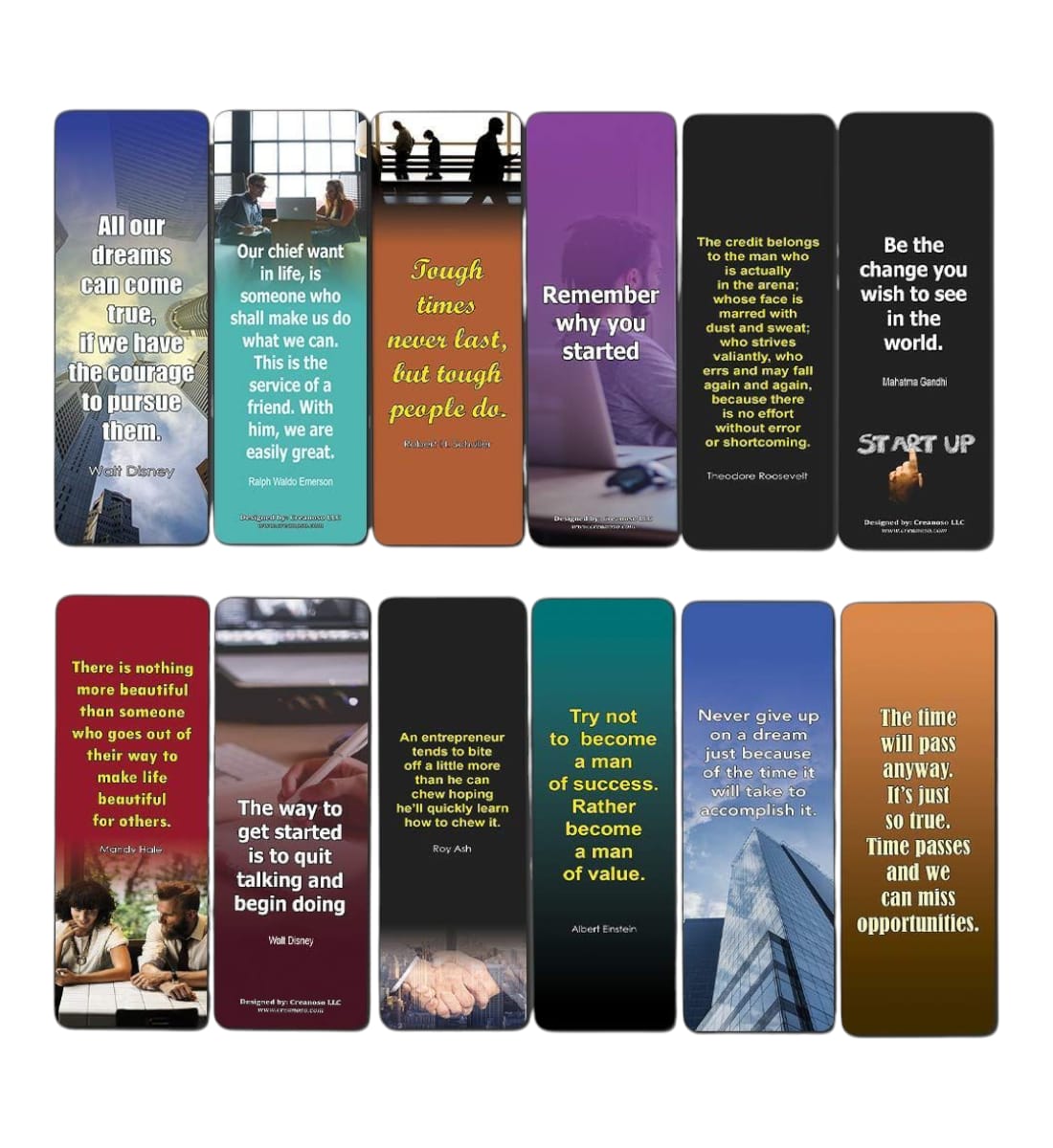Motivational Bookmarks Set of 10 | Double-Sided Printed Inspirational ...