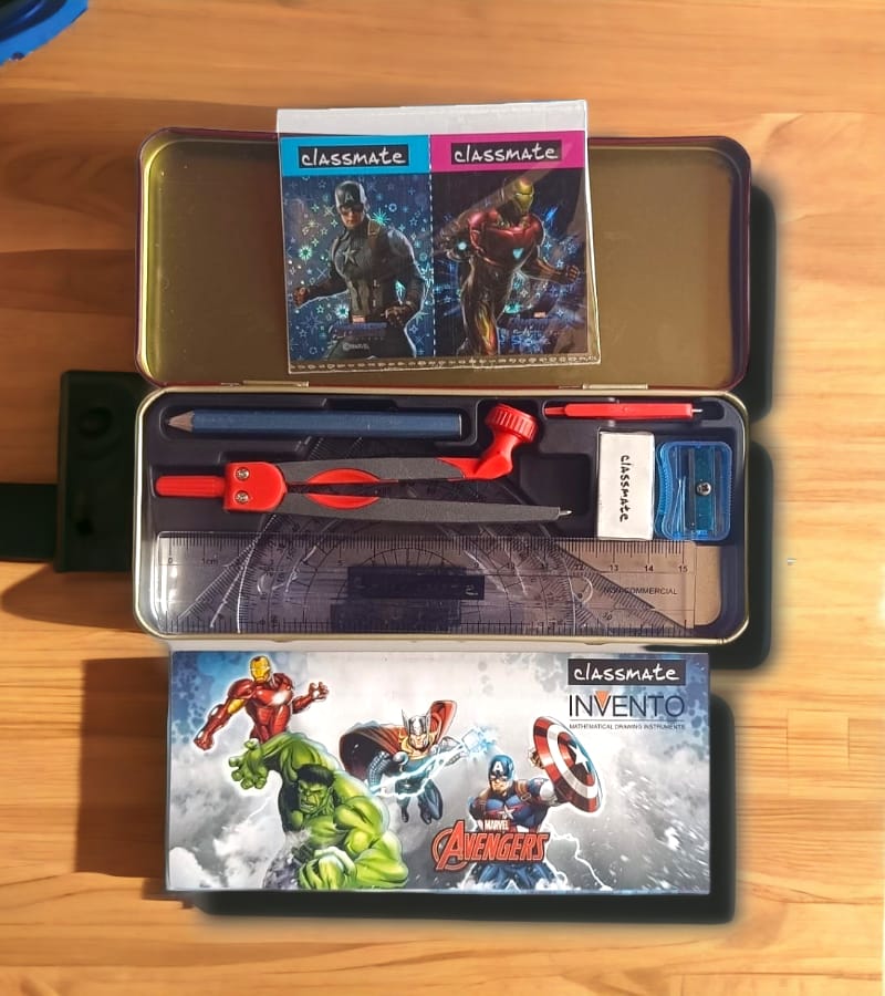 Classmate Invento Geometry Box| Rust Resistant Instruments | Available in your Favourite Avengers Characters view 3